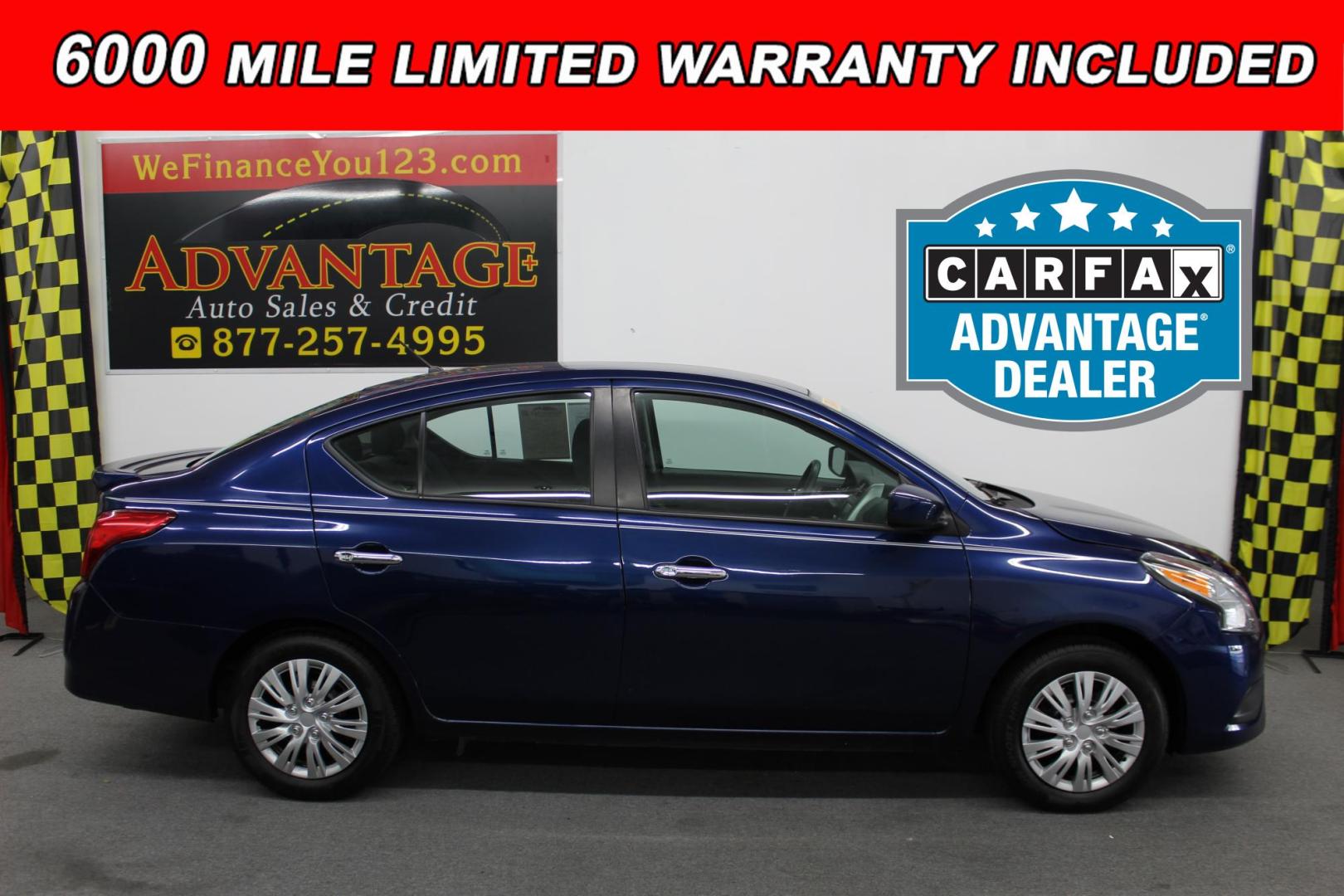 2019 Blue /GRAY Nissan Versa 1.6 SV Sedan (3N1CN7AP1KL) with an 1.6L L4 DOHC 16V engine, CVT transmission, located at 533 S West End Blvd., Quakertown, PA, 18951, (877) 257-4995, 40.343994, -75.303604 - INCLUDED IN THE SALE PRICE OF EVERY VEHICLE: 48 Hour Money Back Guarantee 6 Month - 6,000 Mile Warranty Brand New PA State Inspection & Emission $10 Oil Changes for the Life of the Loan Complete CARFAX - Photo#0